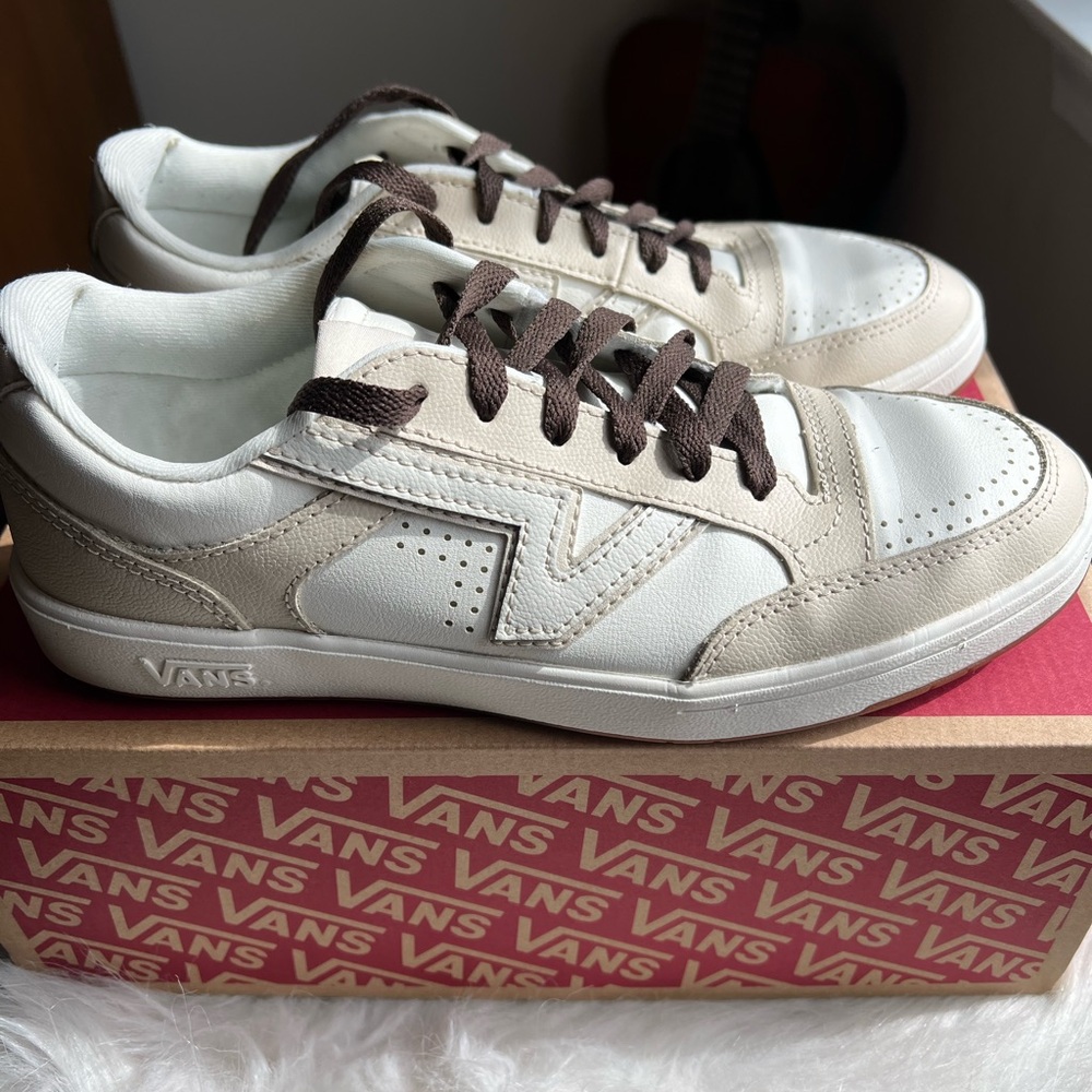 Vans Women's Athletic Shoes in White and Brown